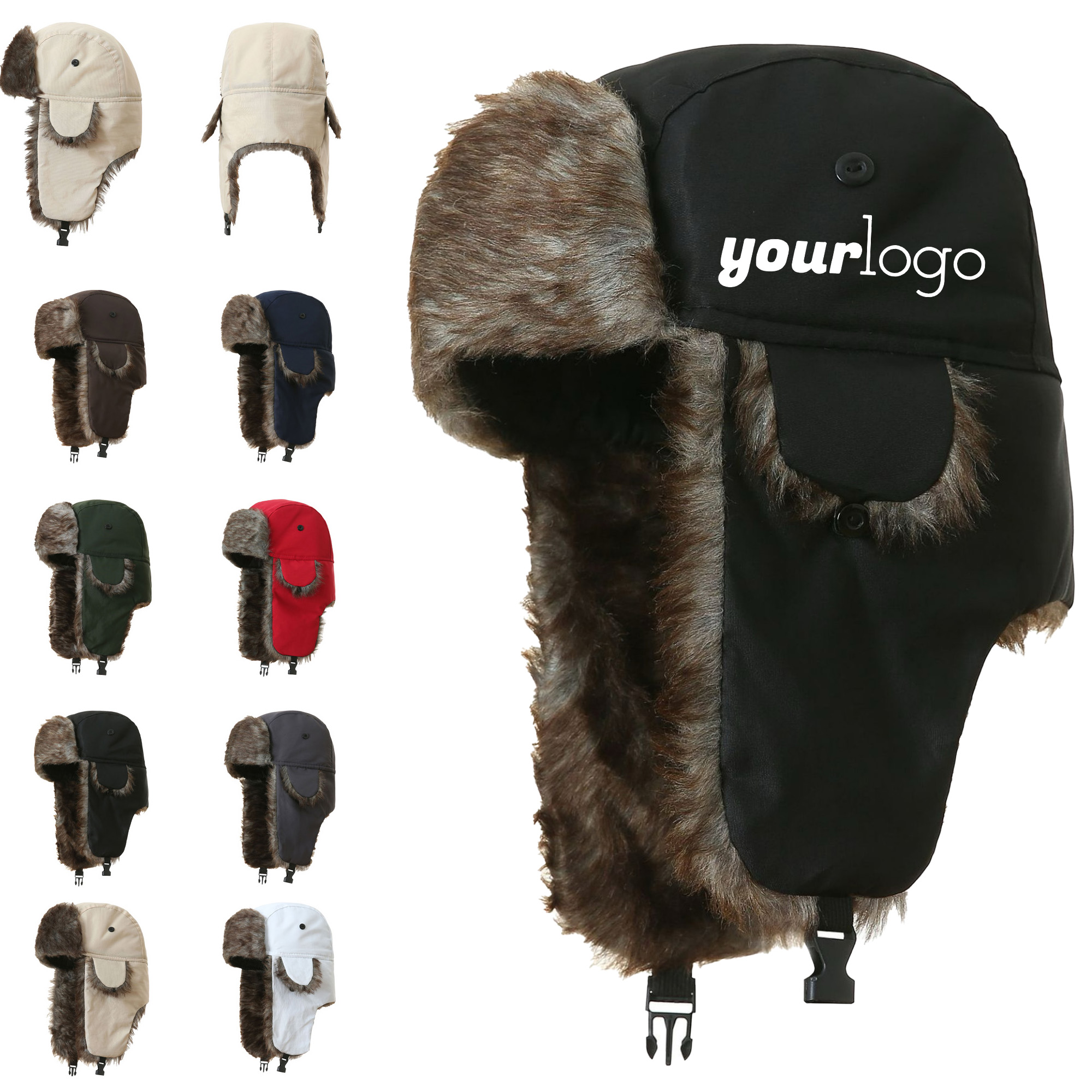 Water-Resistant Winter Trapper Hat with Faux Fur Lining 4