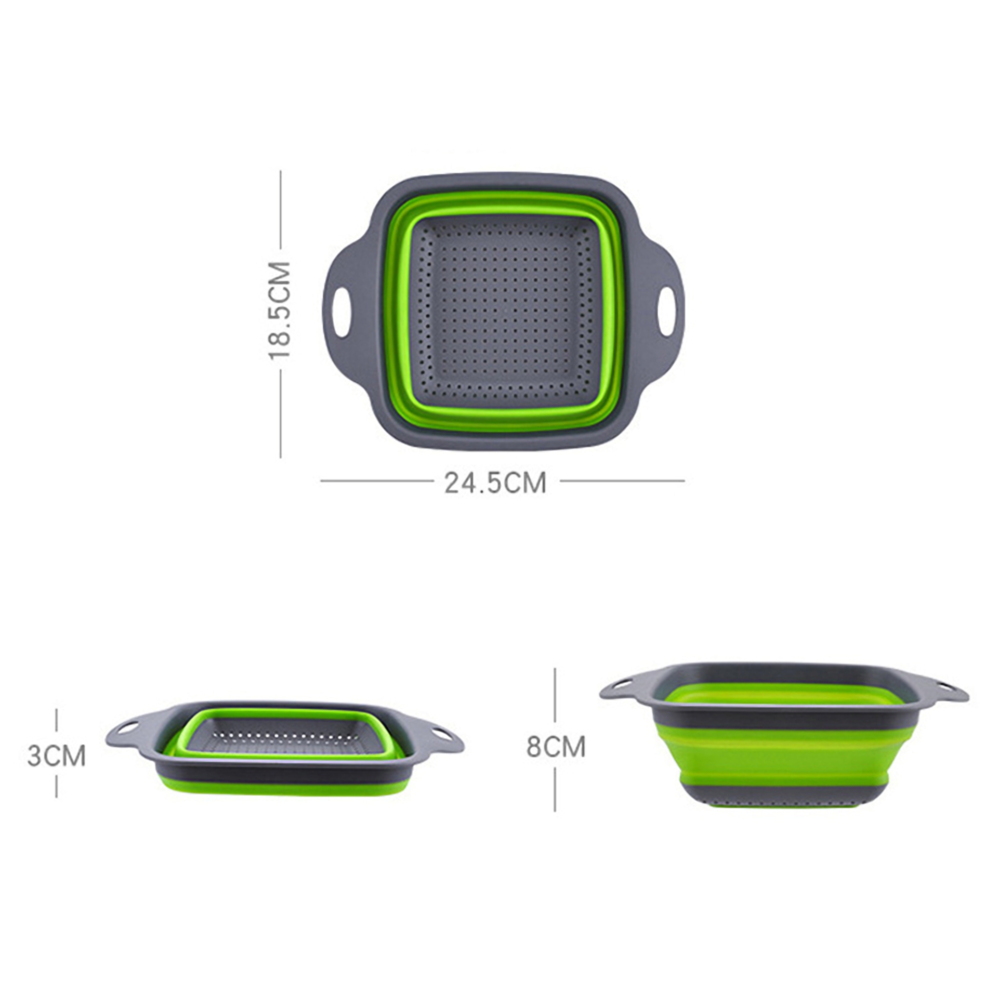 Small Square Collapsible Silicone Strainer 6