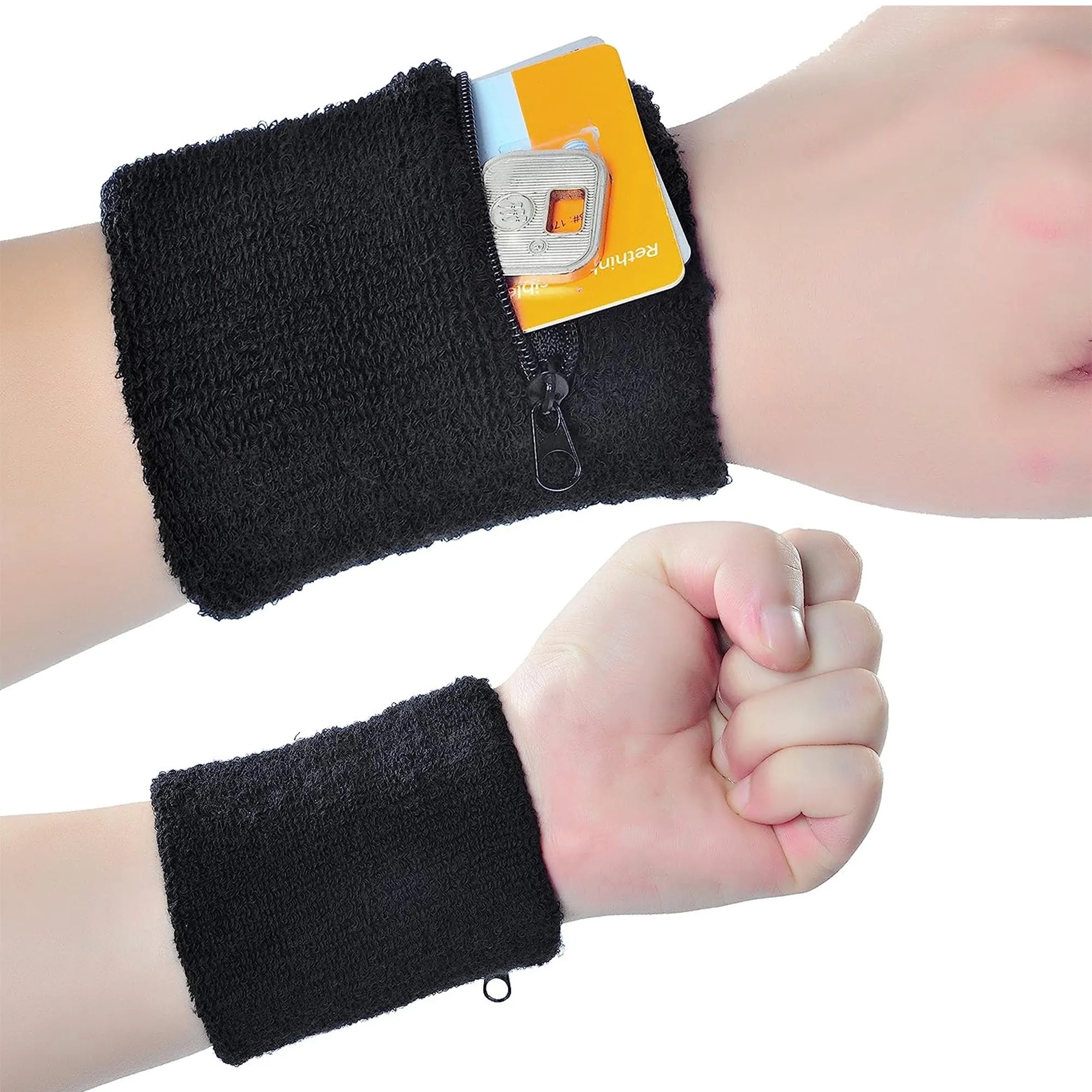 Plain Towel Wristband With Zipper 2