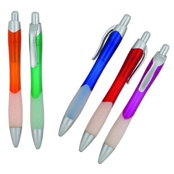 Colorful rubber grip ballpoint pen 2