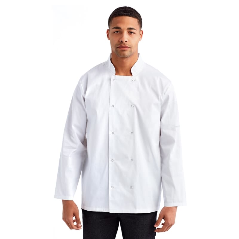 Artisan Collection By Reprime Unisex Studded Front Long-Sleeve Chef's Jacket 3