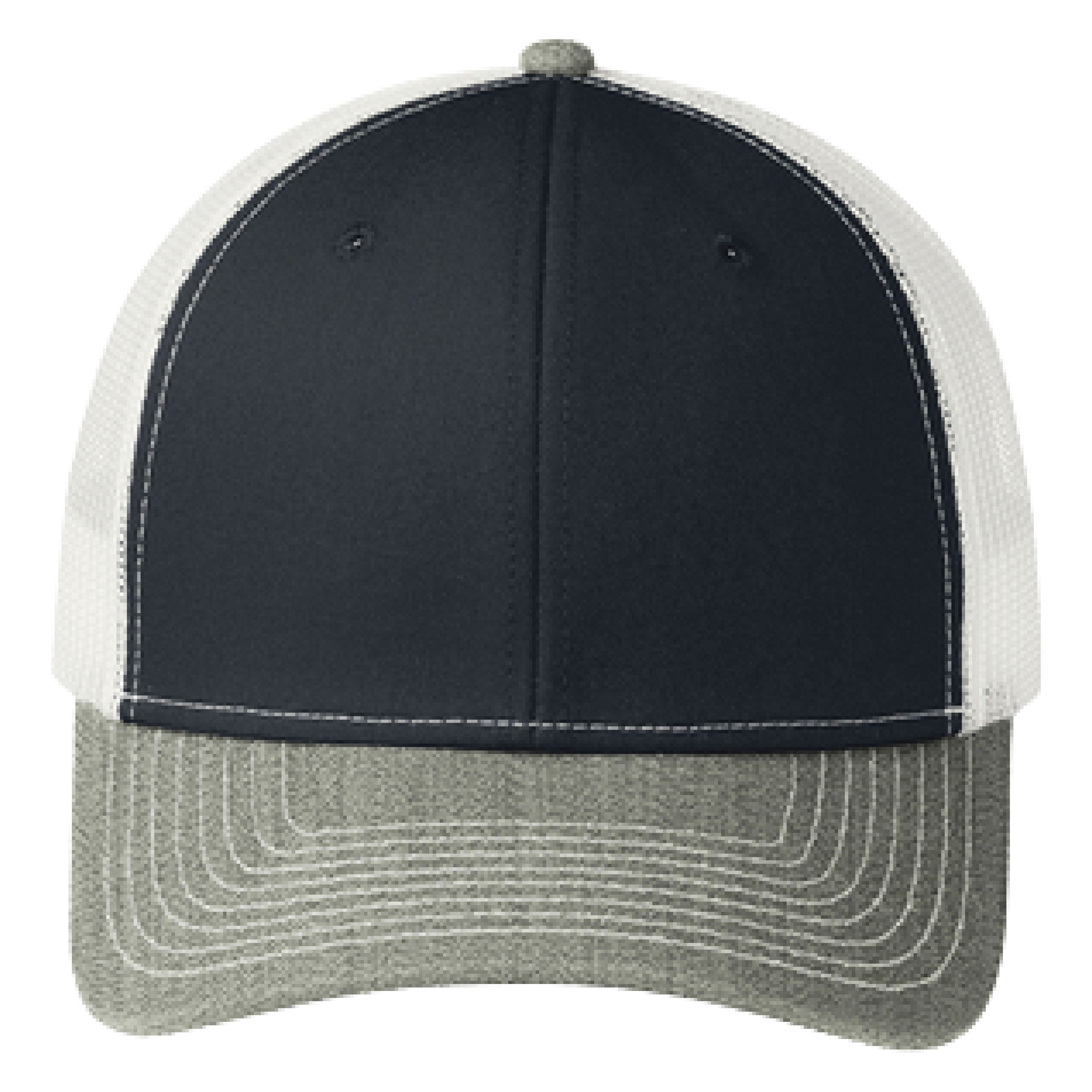 Port Authority C402 6-Panel Snapback Trucker Hat w/Leatherette Adhesive Patches or Embroidery 128