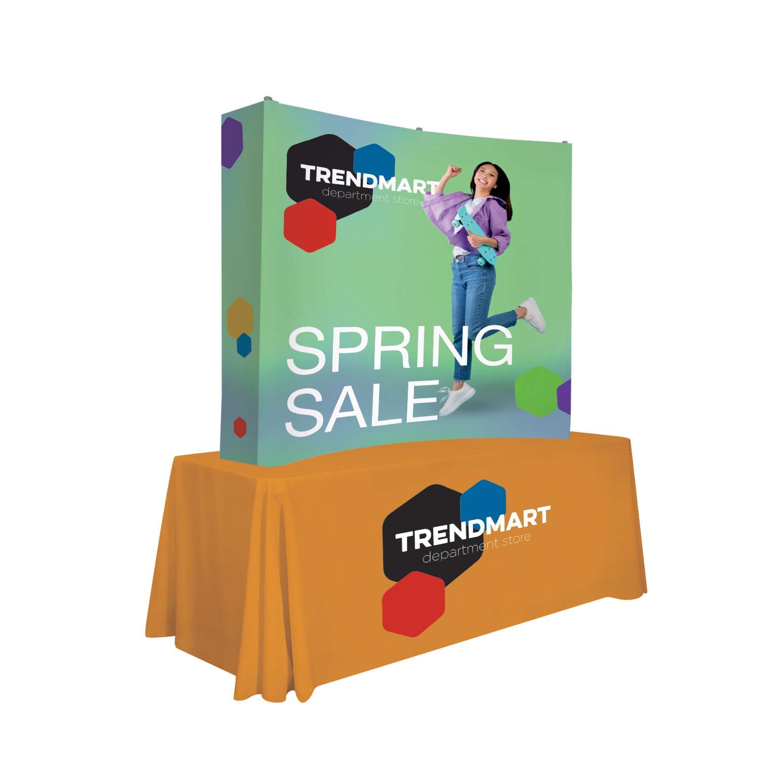 6' Curved Splash Tabletop Display Wrap Kit (Polyester Knit)