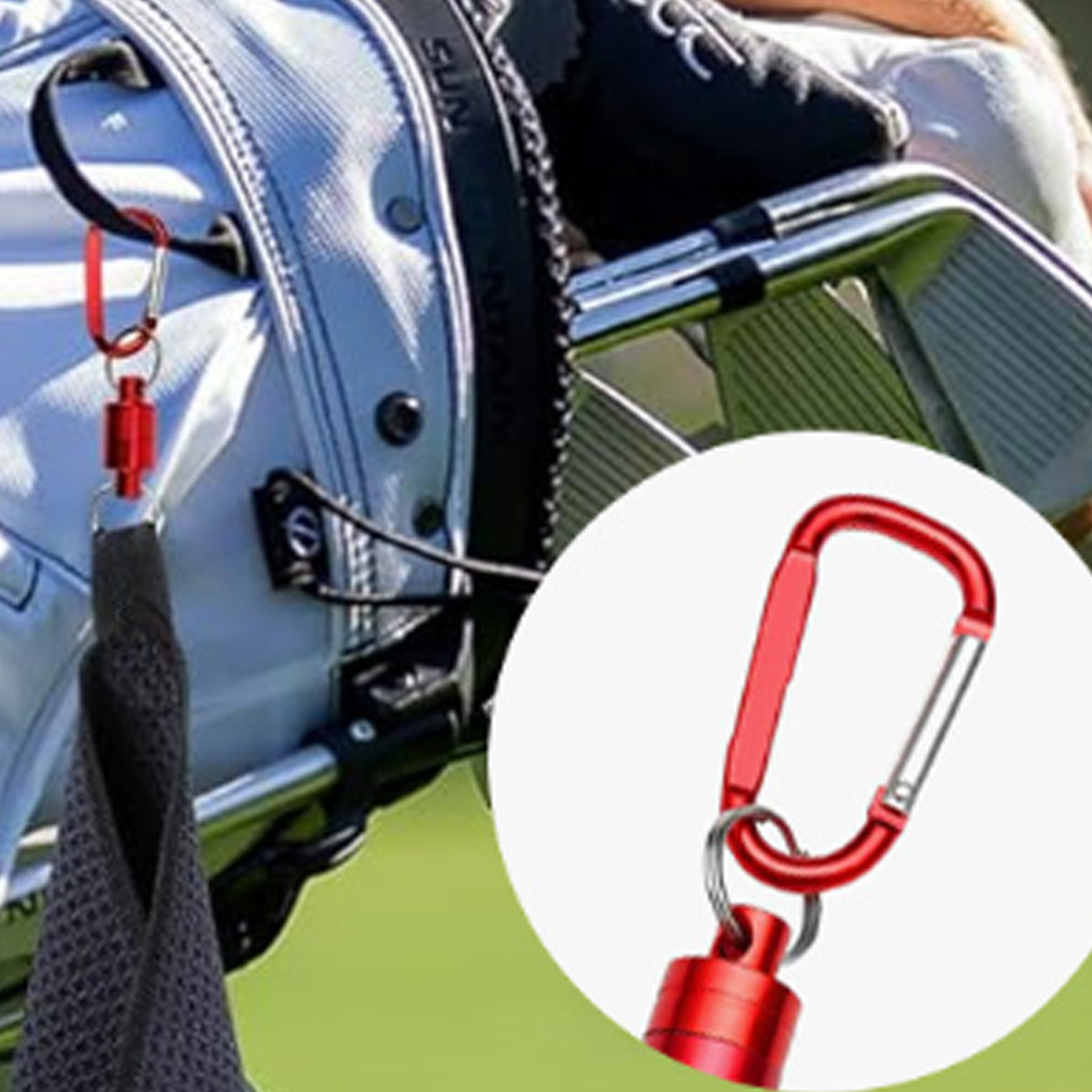Magnetic Waffle Golf Towel with Clip 1