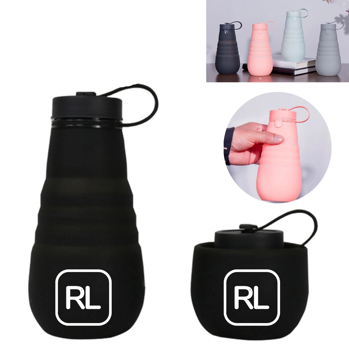 17 Oz Collapsible Silicone Water Bottle 2