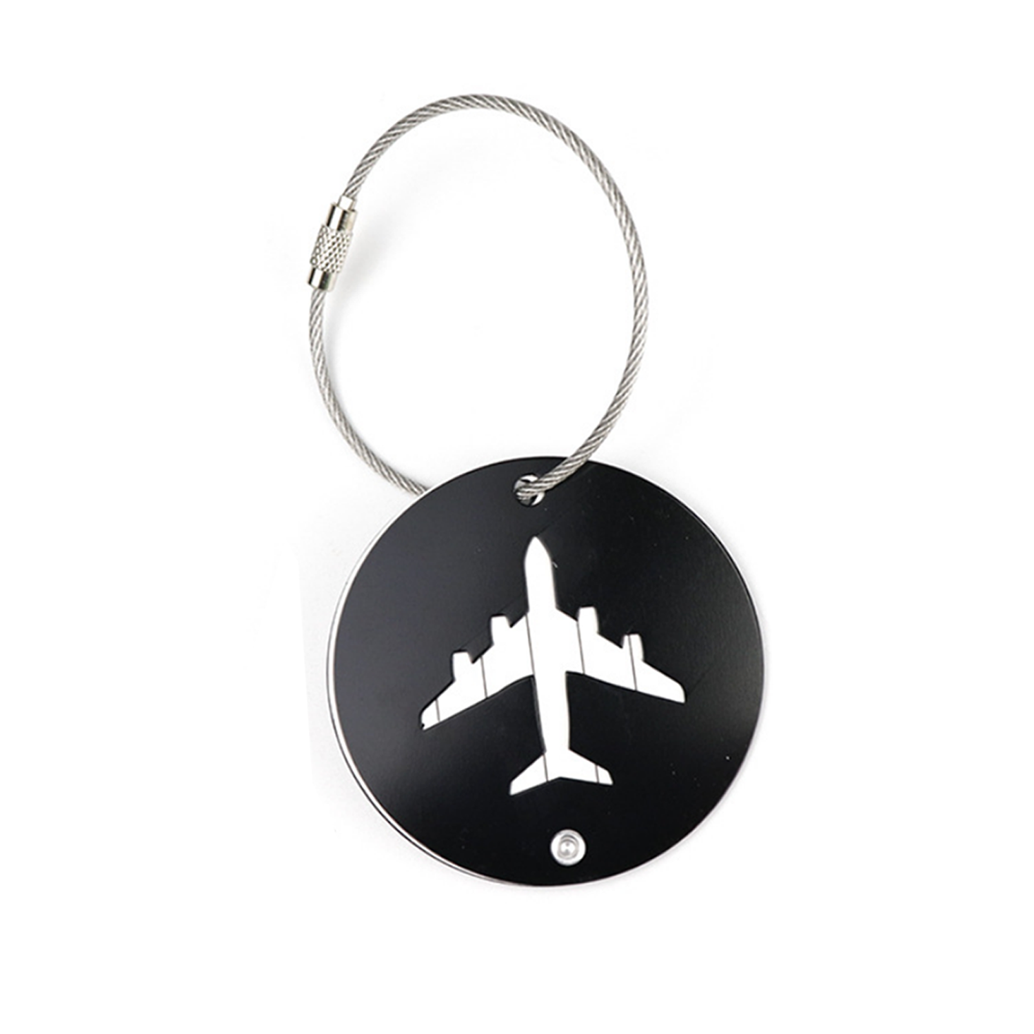 Metallic Round Airplane Shape Travel Luggage Tag 8