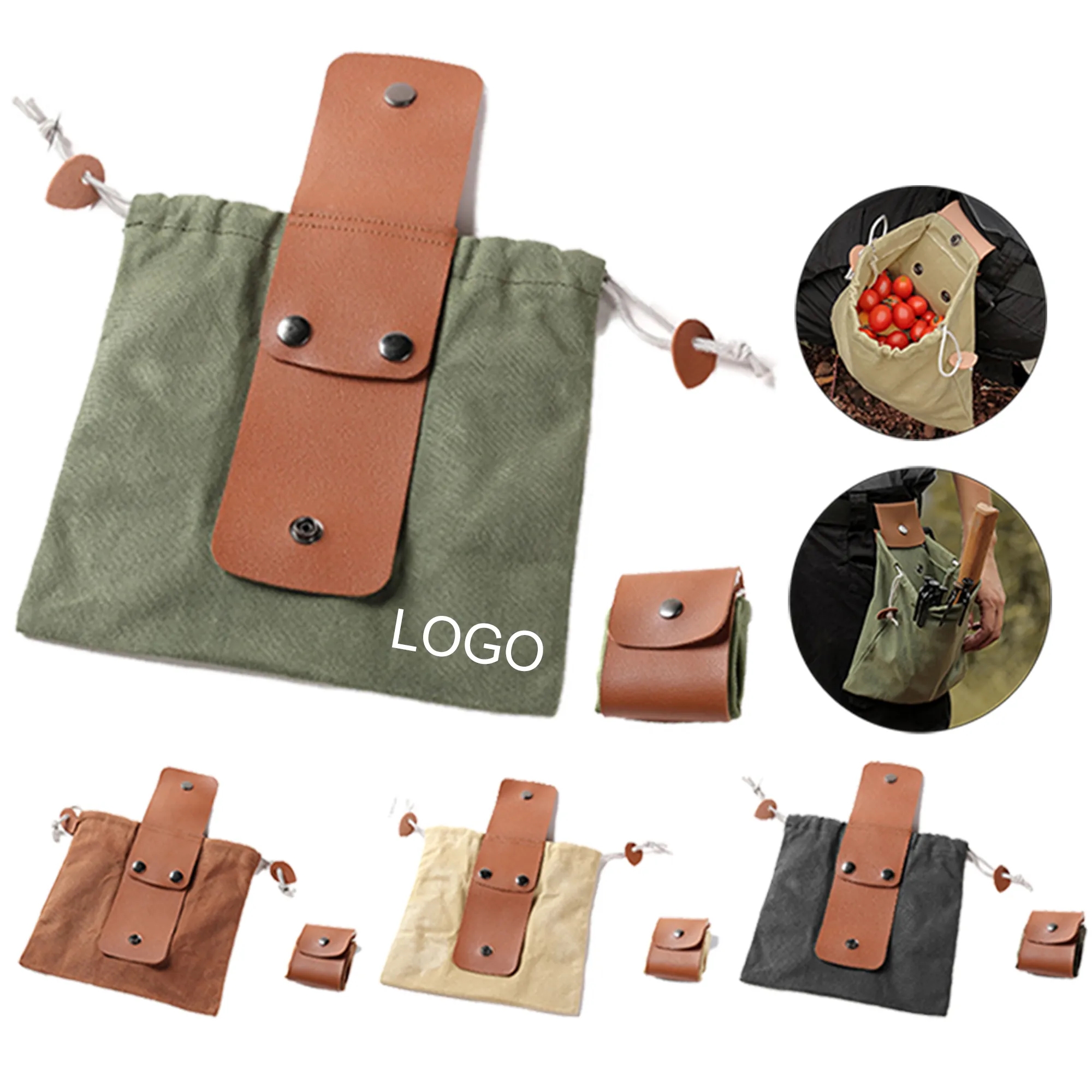Foldable Canvas Foraging Waist Bag 6