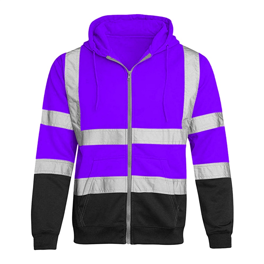 VISIPRO Reflective Colorblock Safety Full-Zip Hoodie - 280G 14