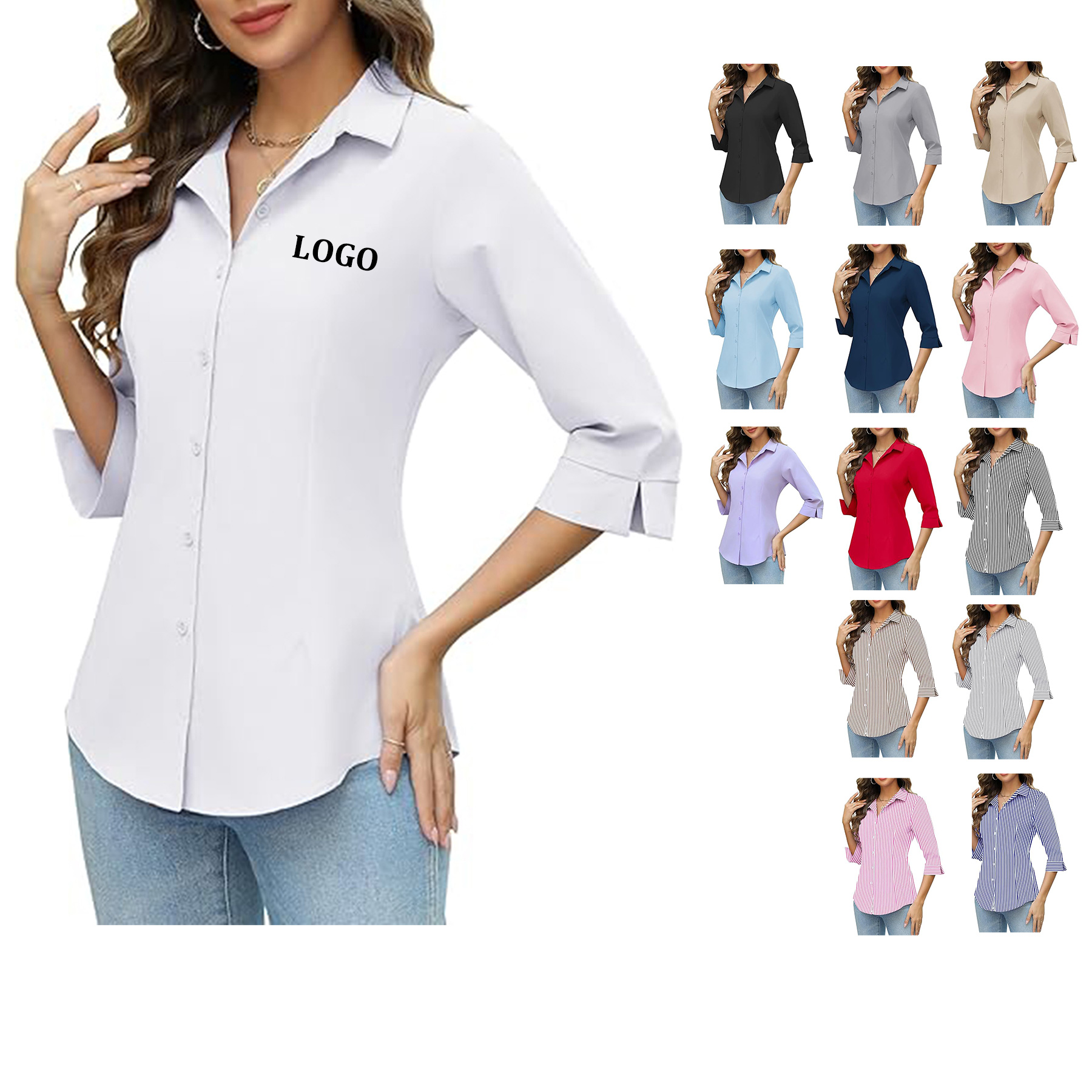 Women Three Quarter Sleeve Shirt 14