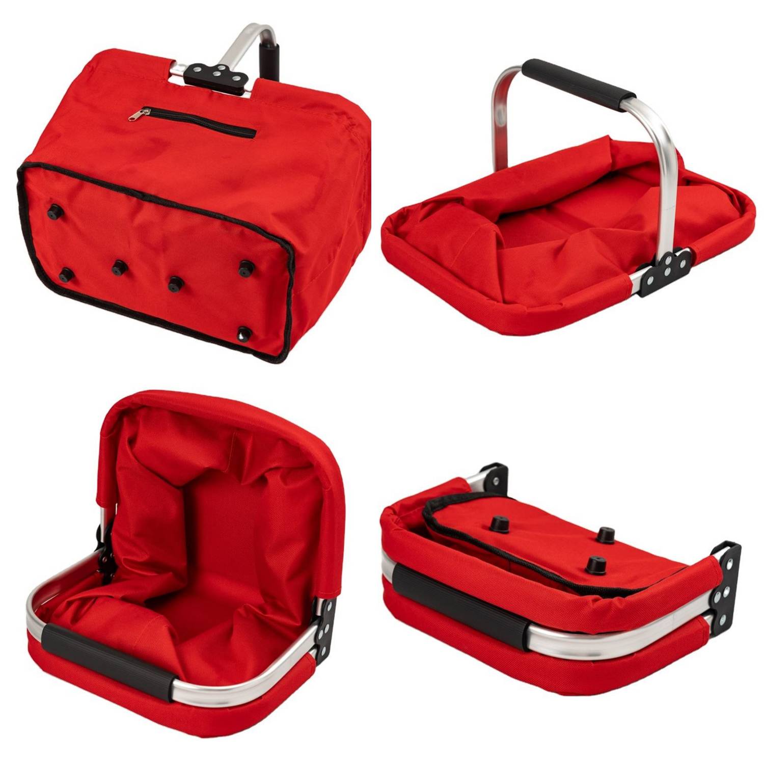 Foldable Aluminum Handle Oxford Shopping Basket 9