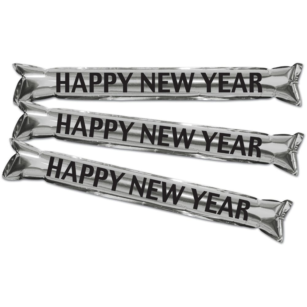 Metallic Party Sticks - Black & Silver 22" 2