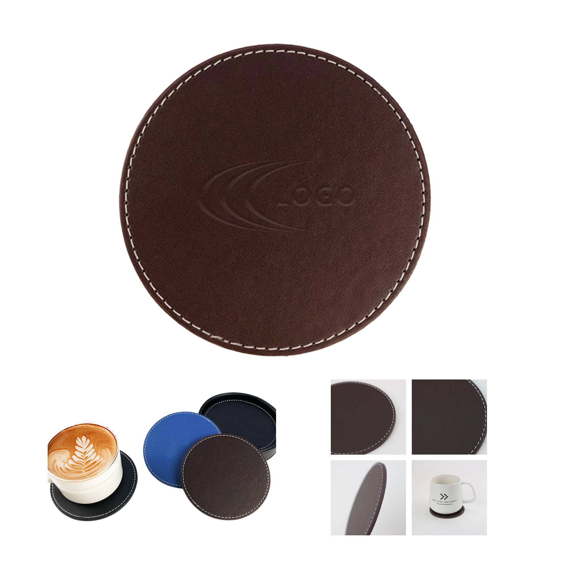 Round Pu Leather Coaster 5