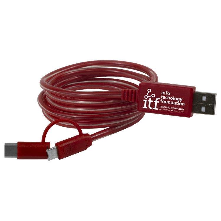 "Payson" 3-in-1 LED Lighted Cell Phone Charging Cable with Type C Adapter 3