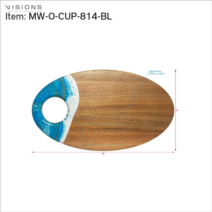 Medium Oval Acacia Board With Dip Holder 5