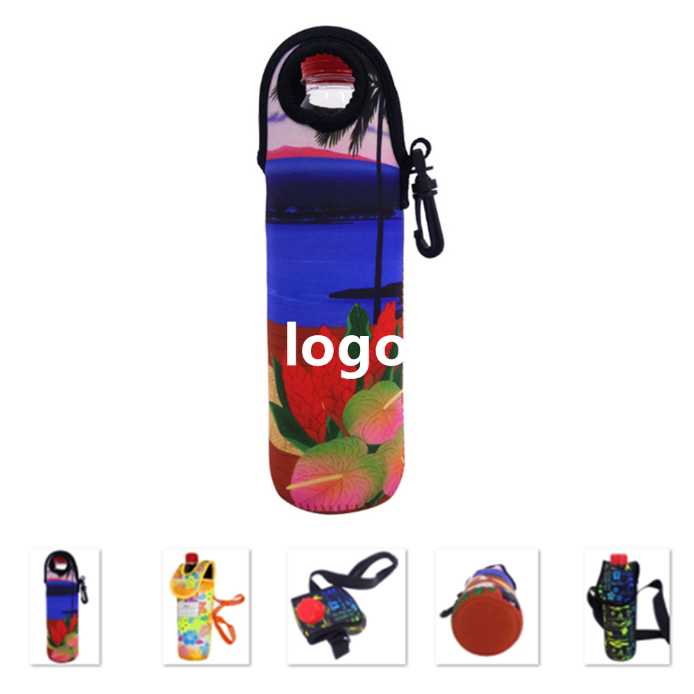 Neoprene Water Bottle Sleeve Coolie w/Strap, custom koozie with logo imprint 5