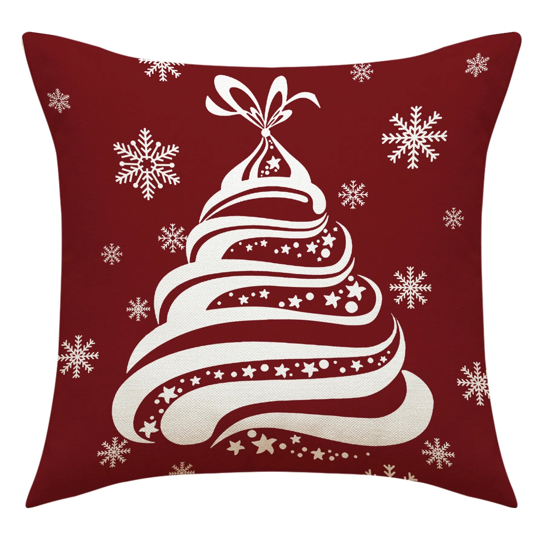 Flax Red Christmas Cushion Pillowcase 2