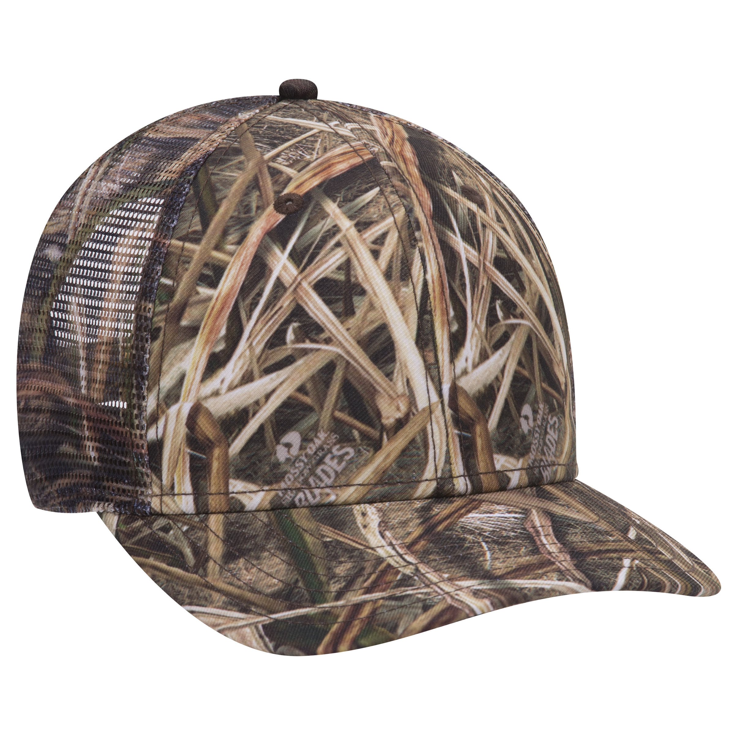 OTTO CAP® Mossy Oak Camouflage Superior Polyester Twill 6 Panel Low Profile Mesh Back Trucker Hat 12
