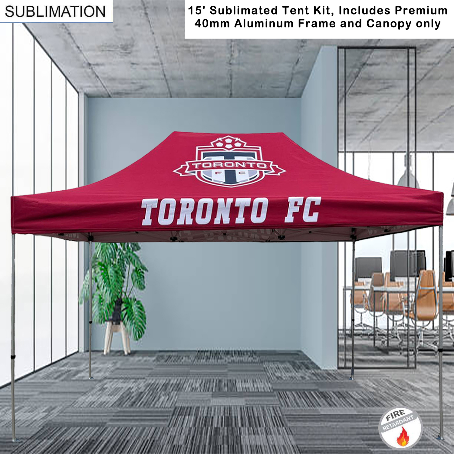 15' Premium Sublimated Tent Kit, Includes Premium 40mm Aluminum Frame and Canopy only 29