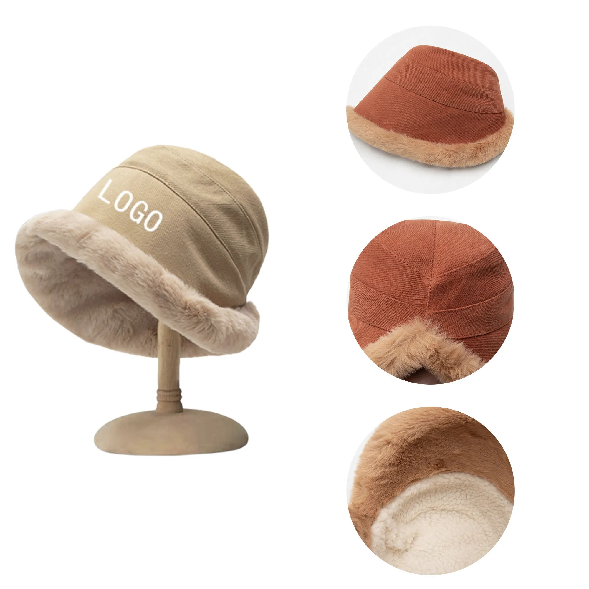 MOQ 10 PCS Thickened And Warm Fisherman Hat 2