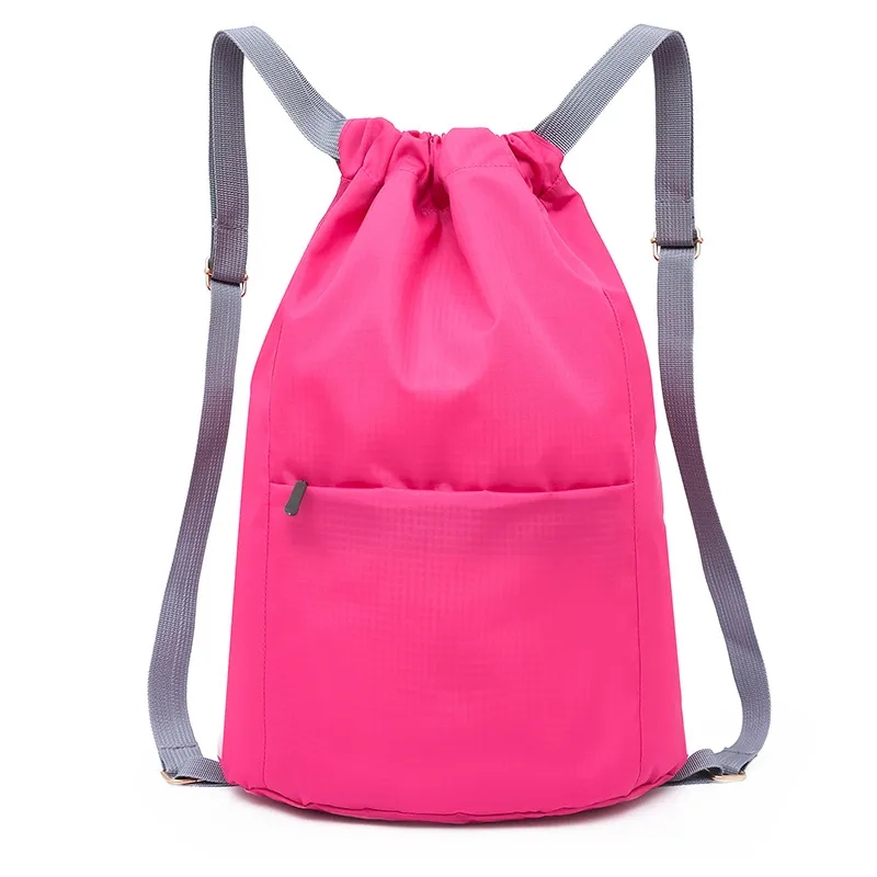 Drawstring Sports Backpack With Zipper 2