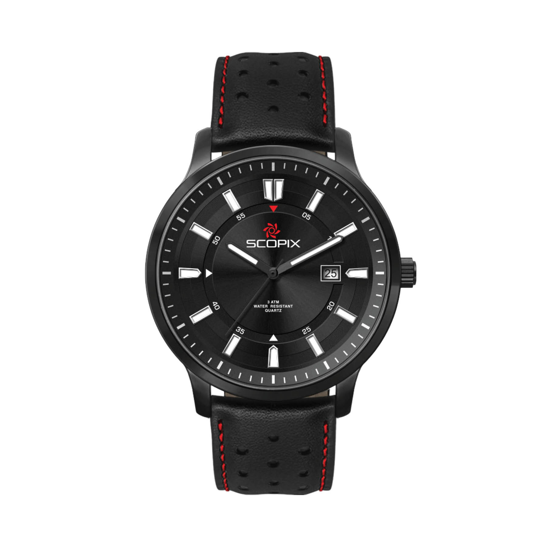 45MM, BLACK METAL CASE, 3-HAND MVT, DTE 3