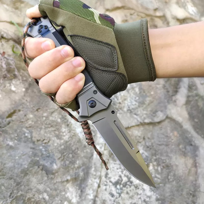 ApexBlade - Wood Folding Tactical Pocket Knife With Stainless Steel Blade With Clip 7