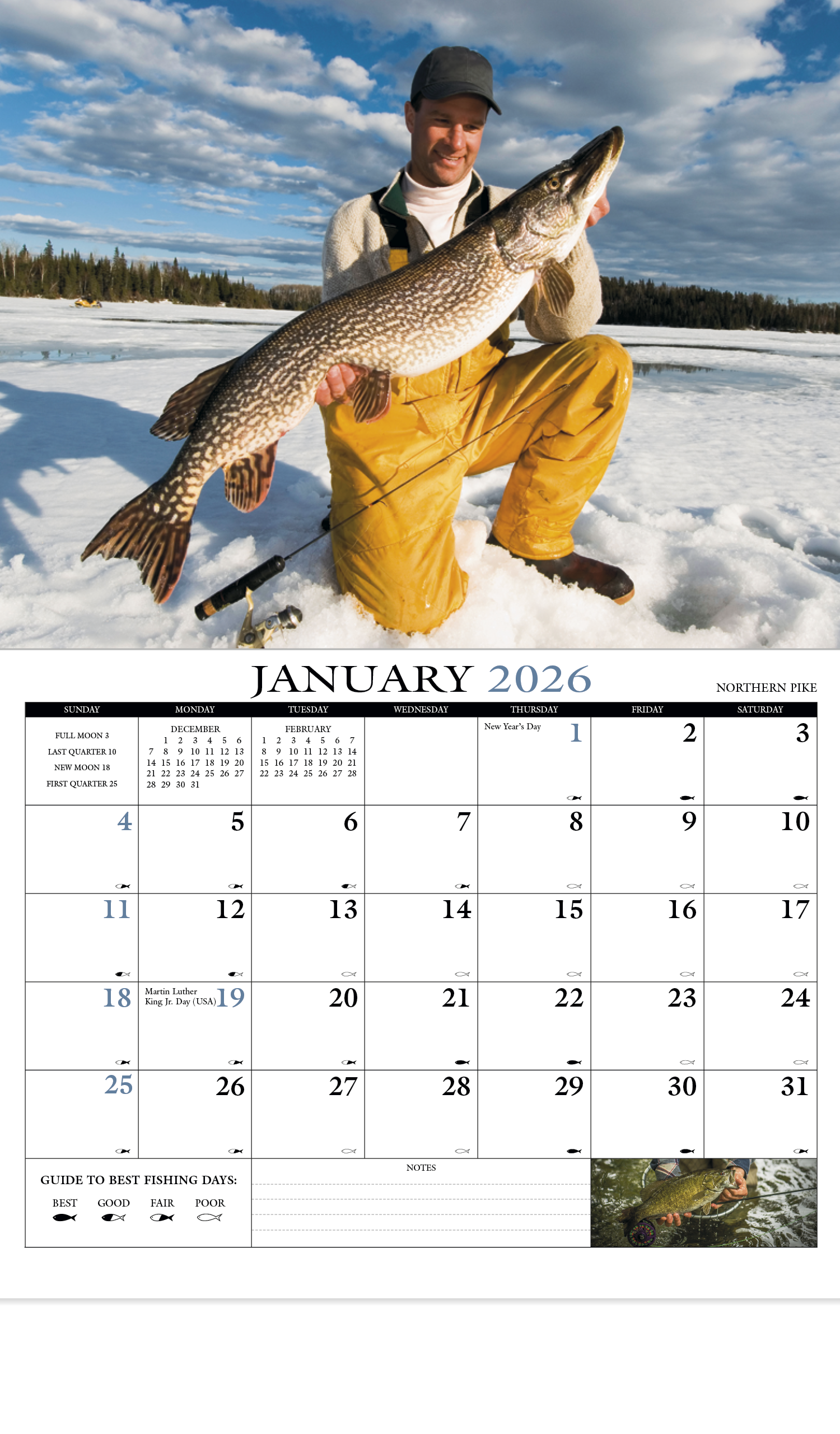 HotLine® Products Fishing Guide Appointment Calendar - Stapled 8