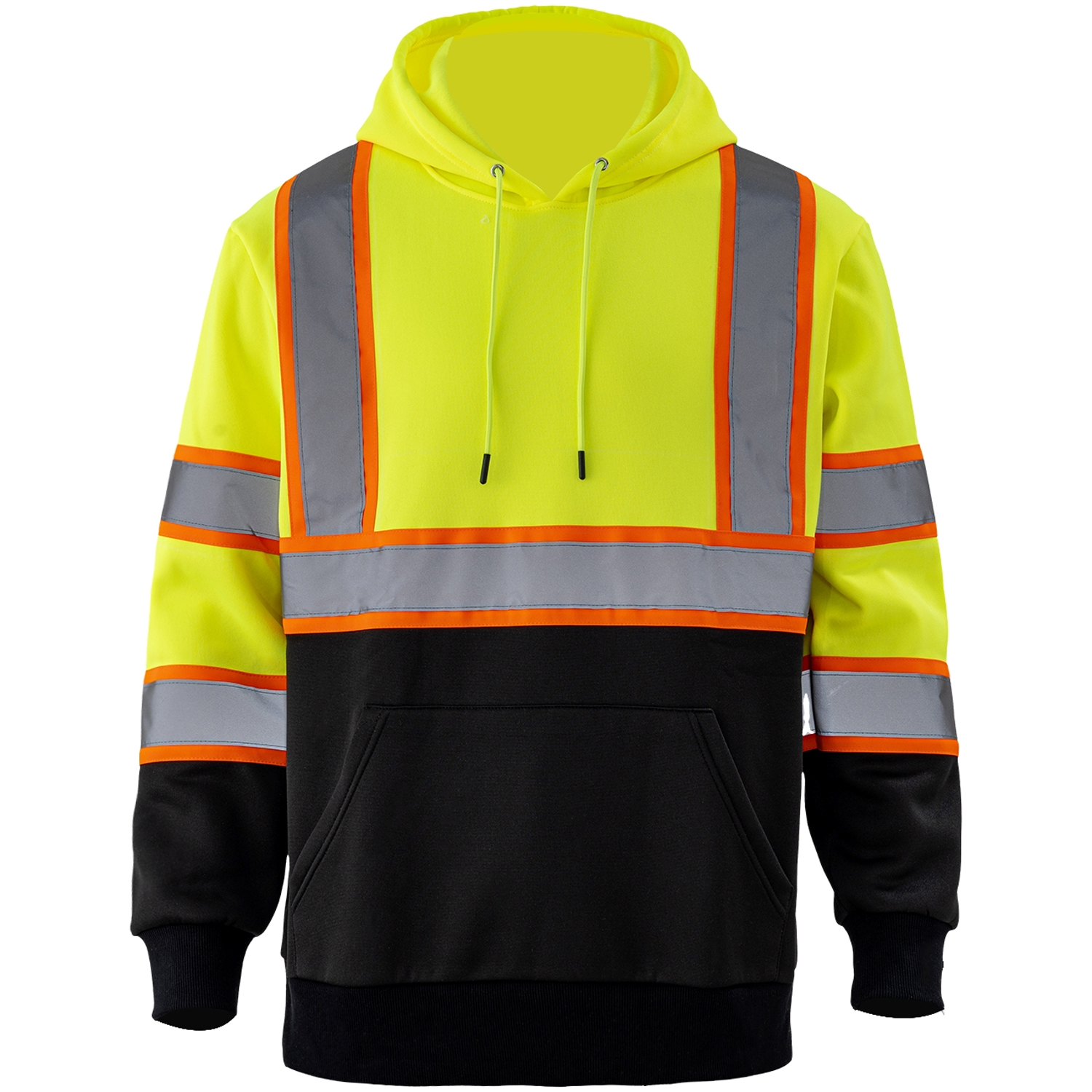 Class 3 Color Block Two Tone 2" Reflective Tape Safety Hoodie with Pocket 2