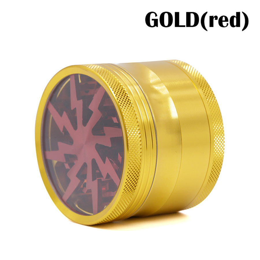 Premium Aluminum Alloy Herb Grinder 2.45" 4 Piece Metal Grinder with Pollen Catcher and Clear 6