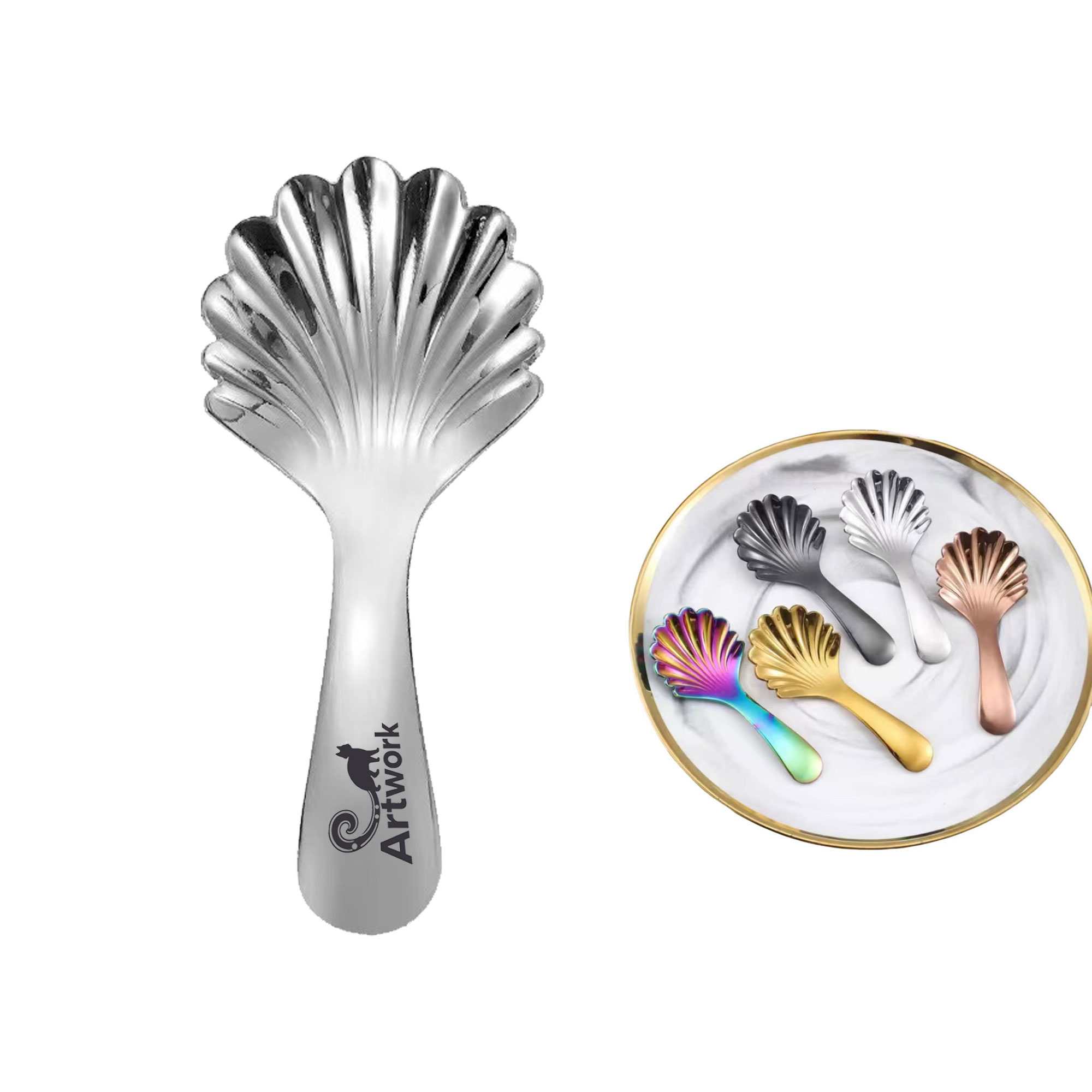 Rainbow Shell Short Handled Shell Spoon 1