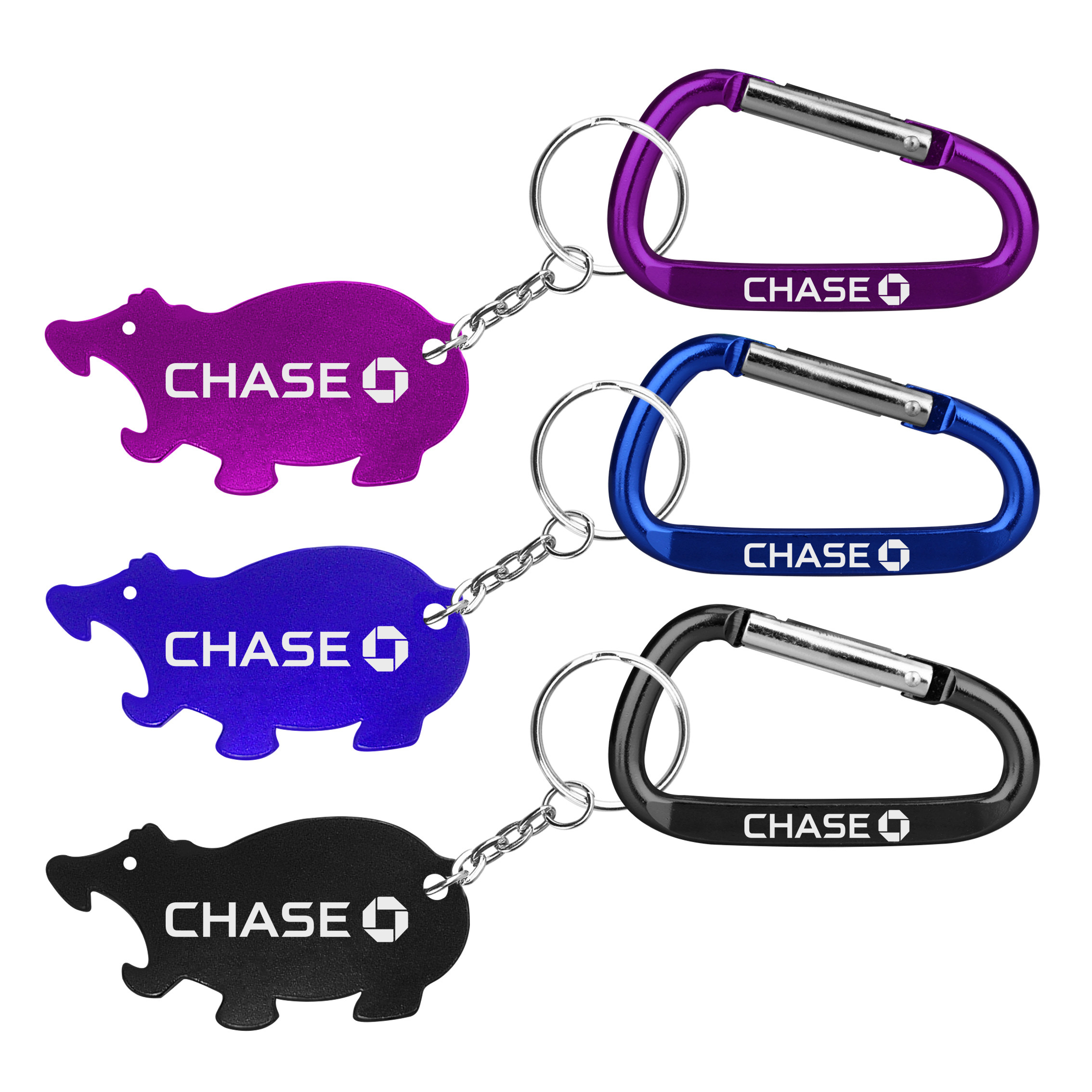 Jumbo size hippo shape bottle opener with key chain & Carabiner 4