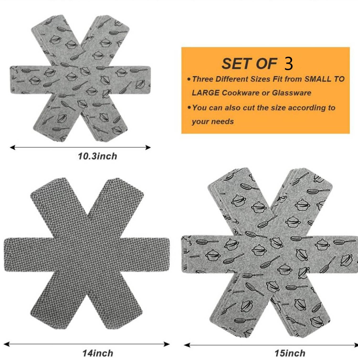 3 Pieces Cookware Protectors Cushion 2