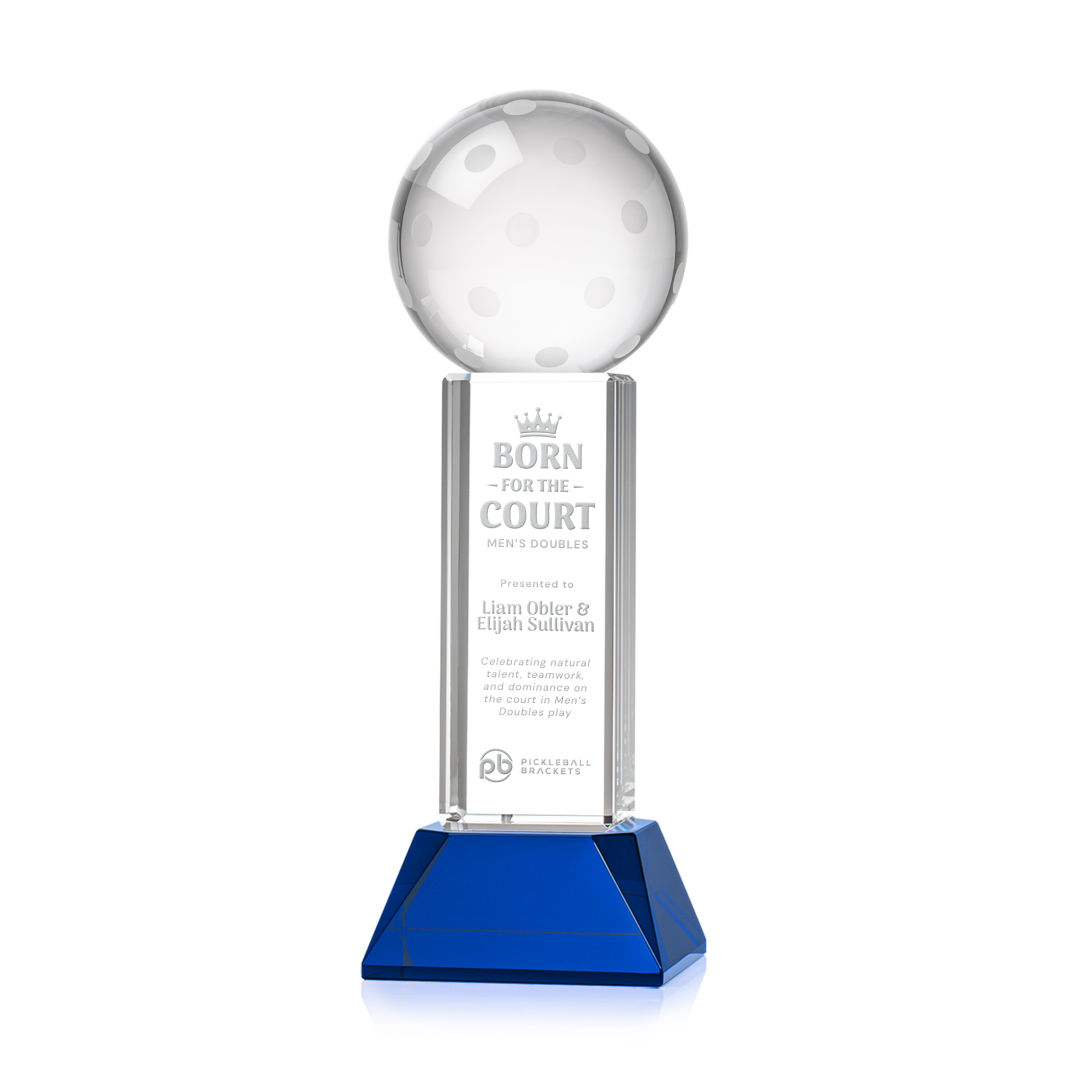Pickleball Award on Stowe Base - Blue 2