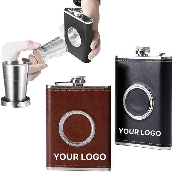 Hip Flask With Collapsible Shot Glass 2