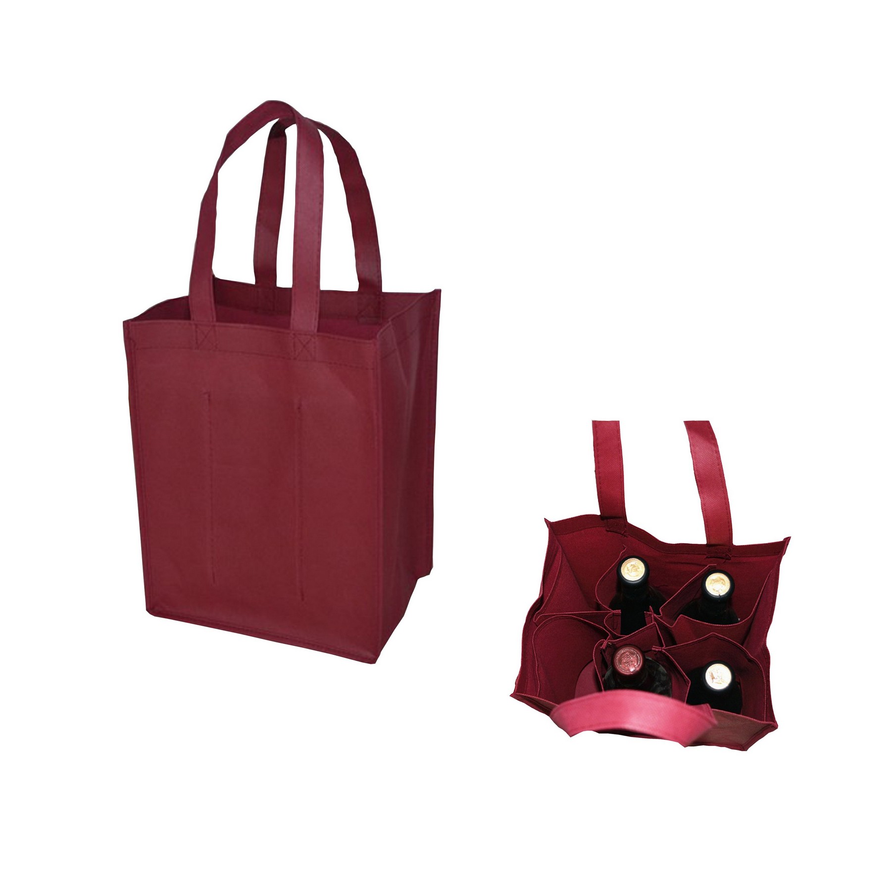 Non-Woven Four-Bottle Wine Tote Bag 2