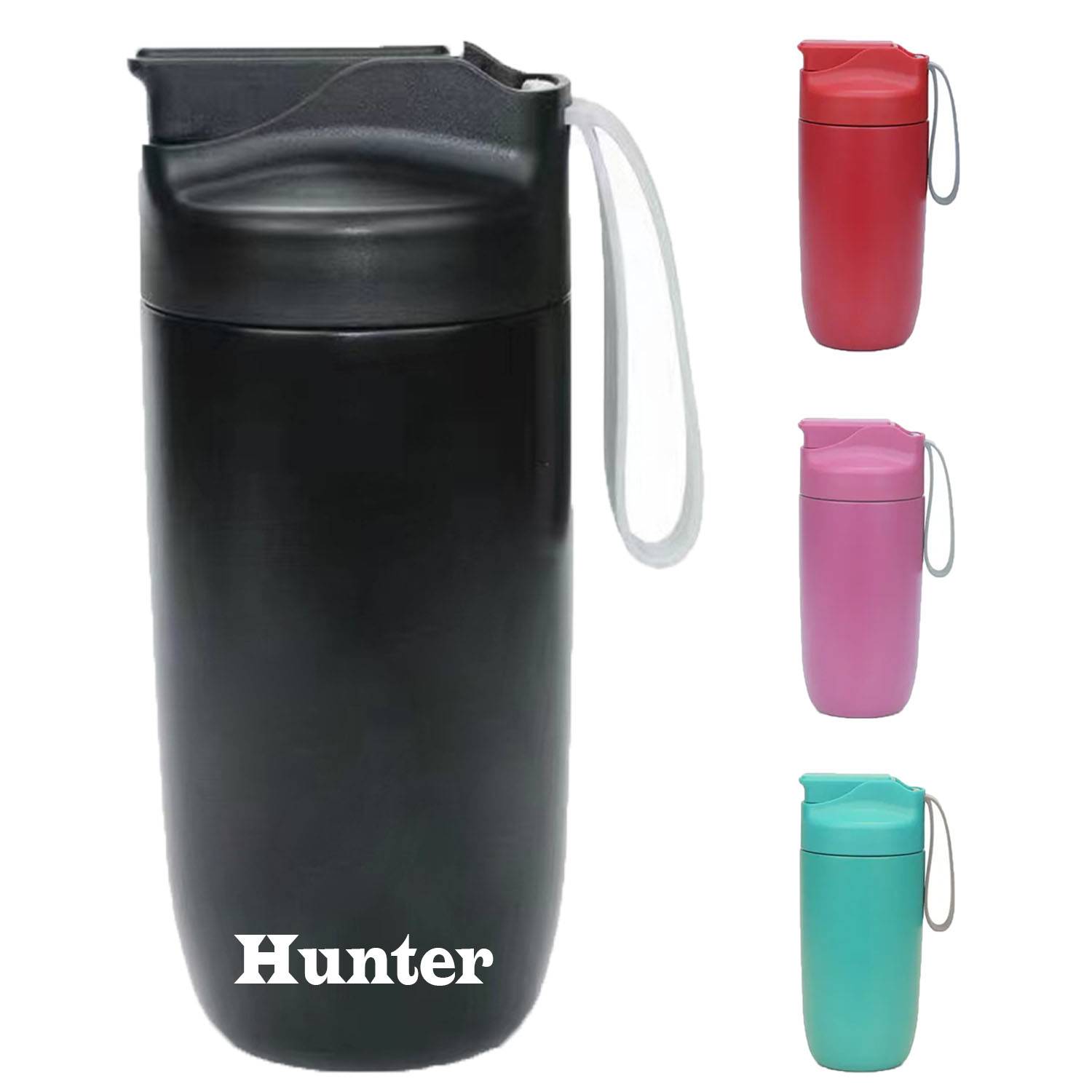16.1oz stainless steel shaker bottle with sling