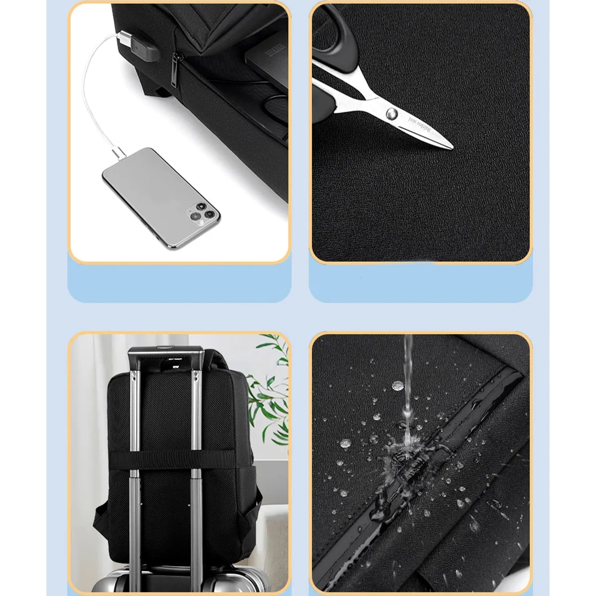 USB Travel Waterproof Backpack 2