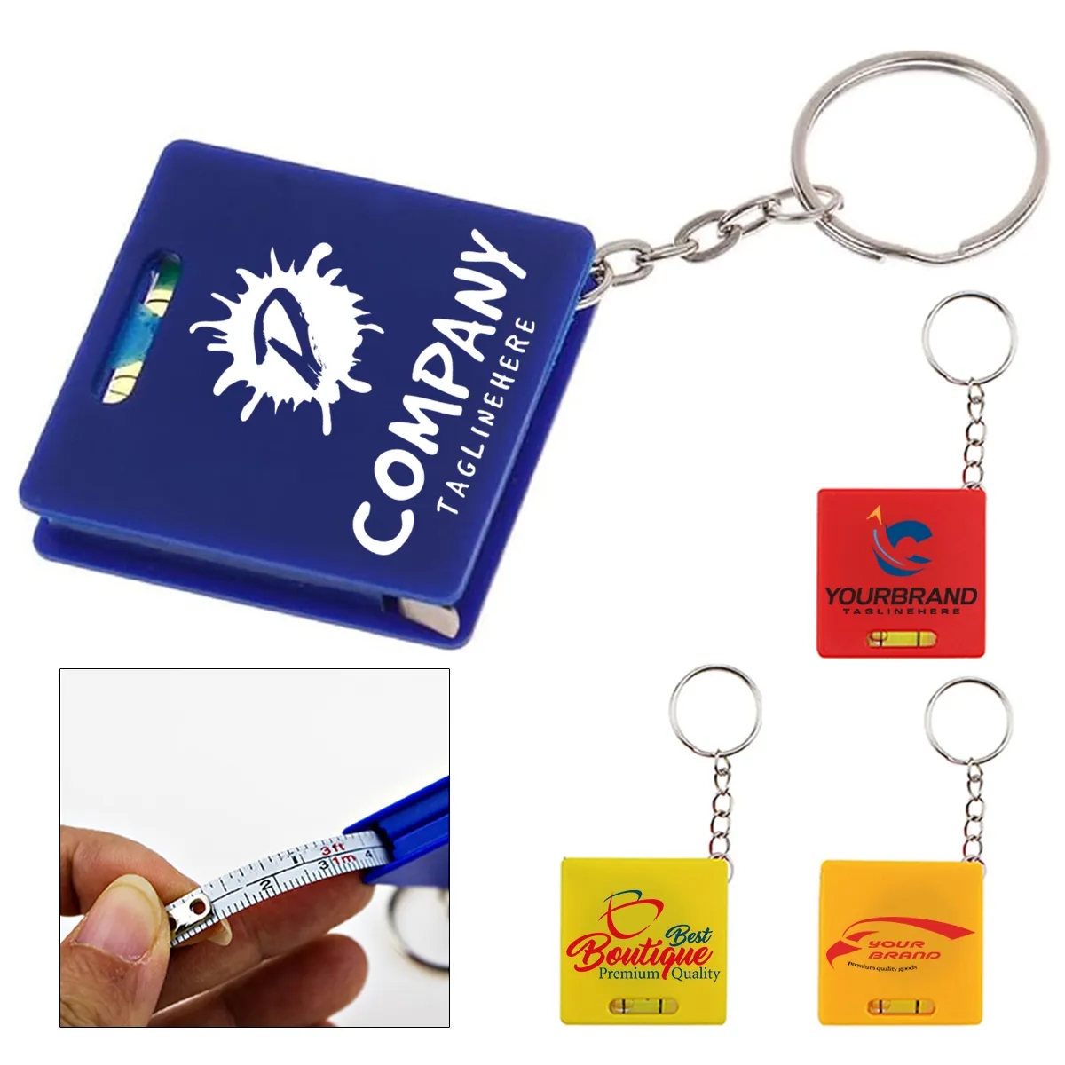 1meter Measuring Steel Tape With Bubble Level Keychain 3