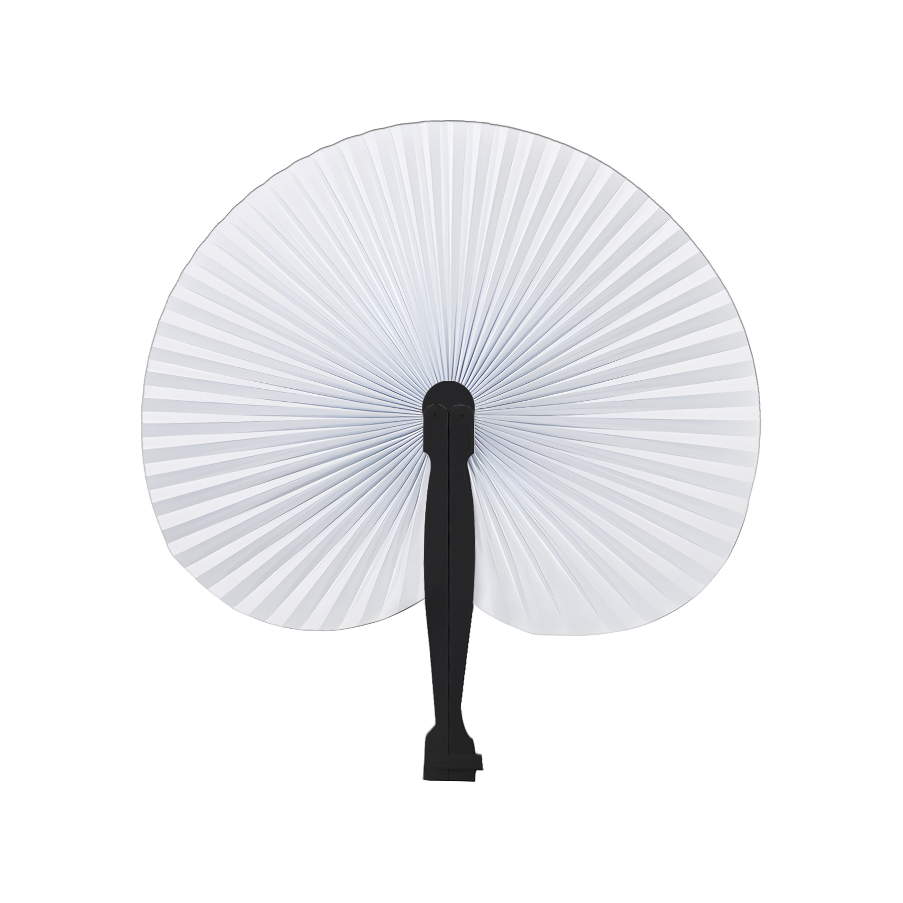Custom Disposable Full Color Round Folding Hand Paper Fan With Plastic Handle 4