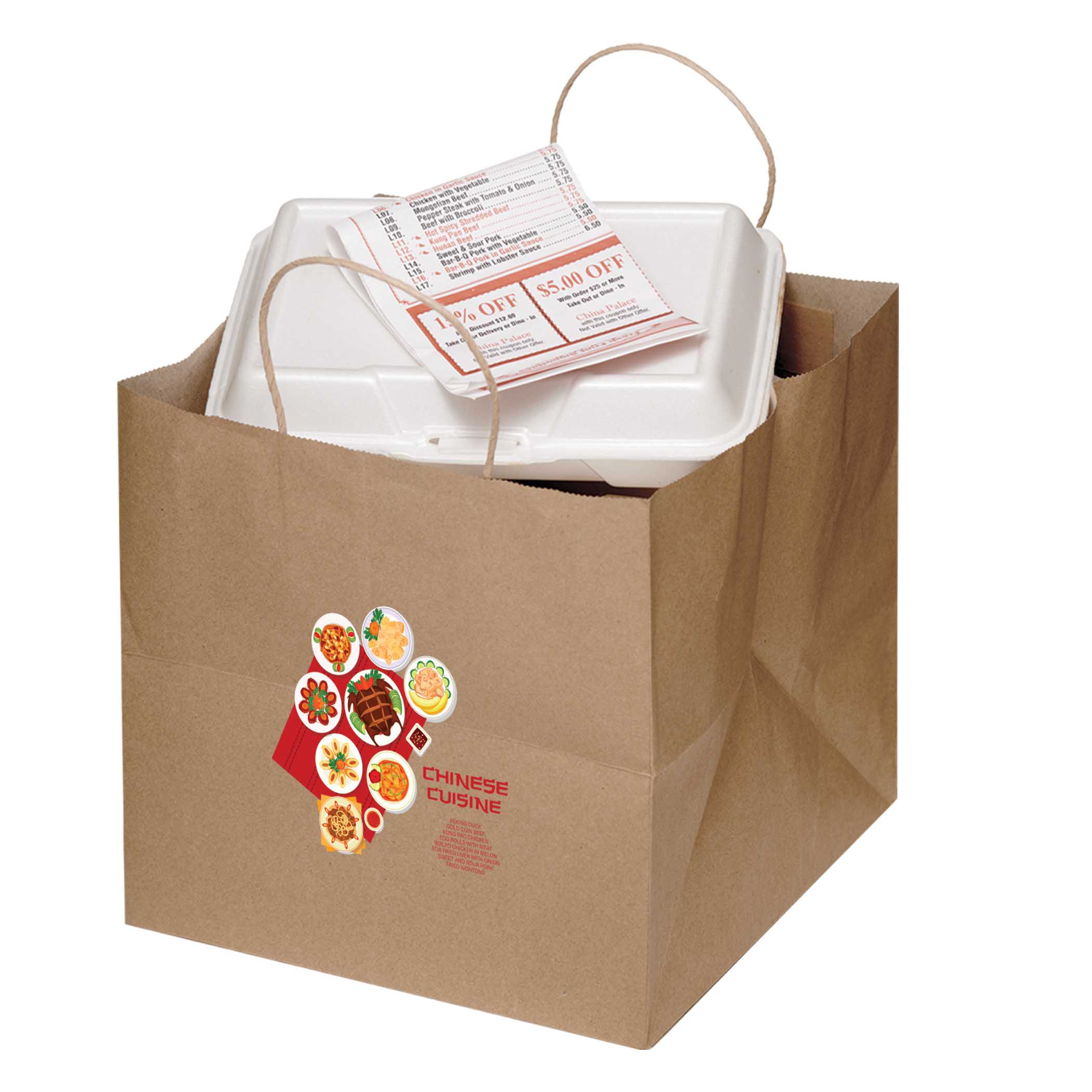 Natural Kraft Paper Shopper with Twisted Paper Handles - Take-Out Bag 2