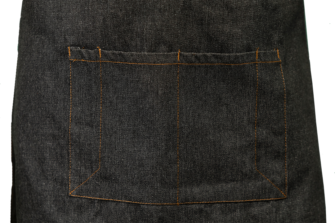 NEW Artisan Style Bib Apron - Denim with Vegan Leather 5