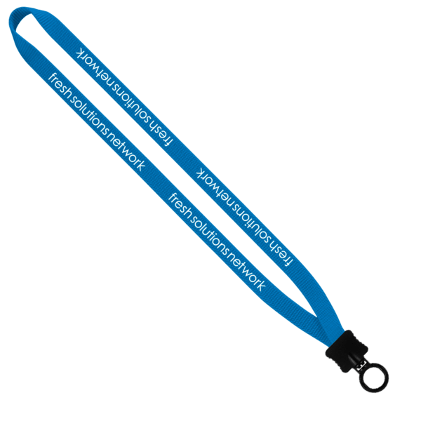 1/2" Smooth Nylon Lanyard with Plastic Clamshell & O-Ring 13