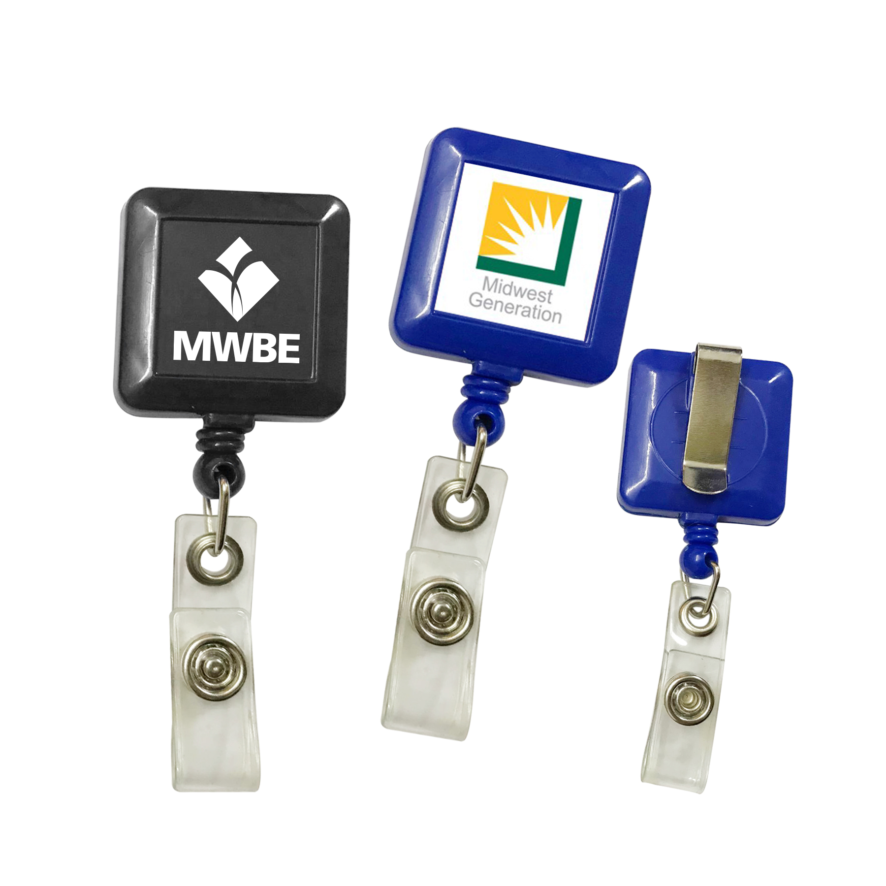 Square Shaped Retractable Badge Reels - Close out 5