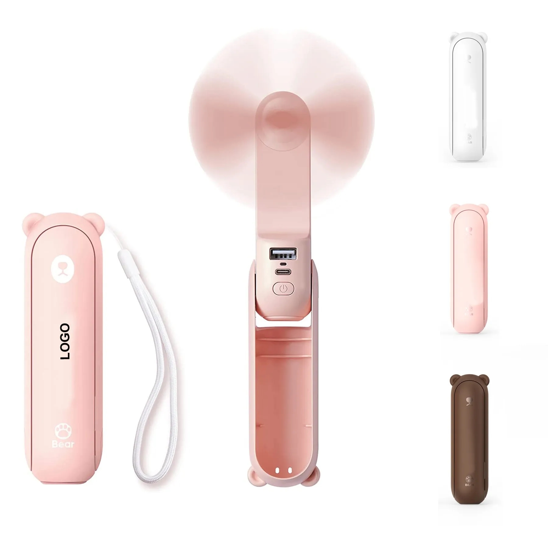 Portable Fan w/Power Bank & Flashlight 4