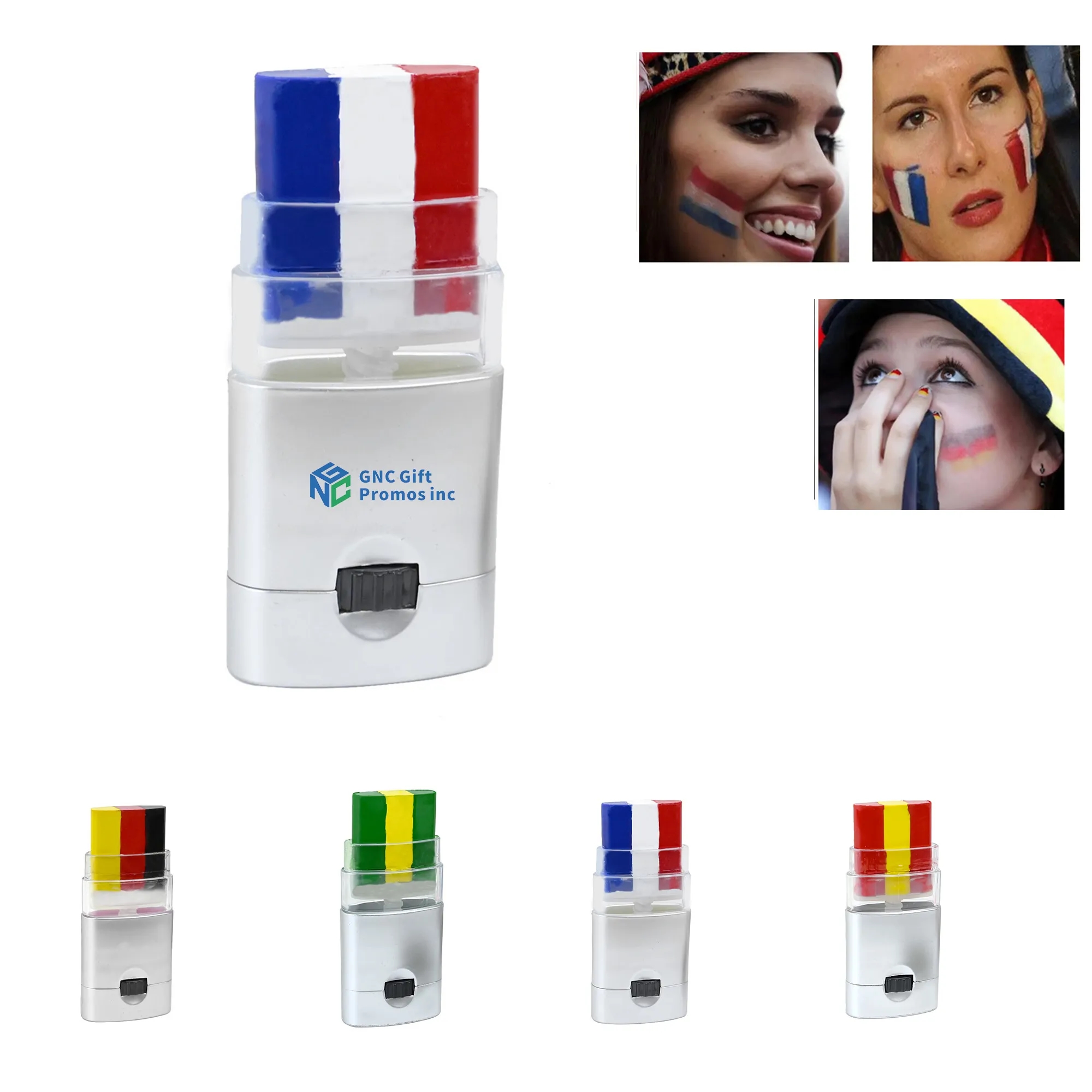Three Color Human Face Painting 2.9" x 1.4" x 0.7" 2