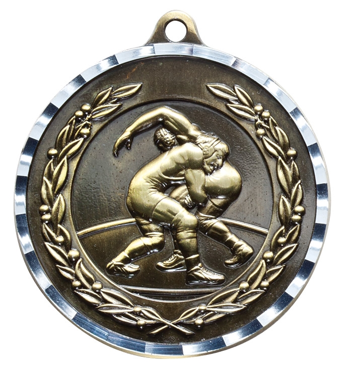 2" Wrestling Diamond Cut Medal 2