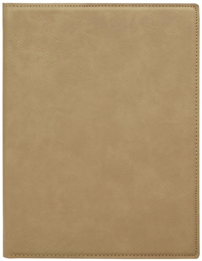 Light Brown Leatherette Mini Portfolio w/Notepad (7 x 9") 2