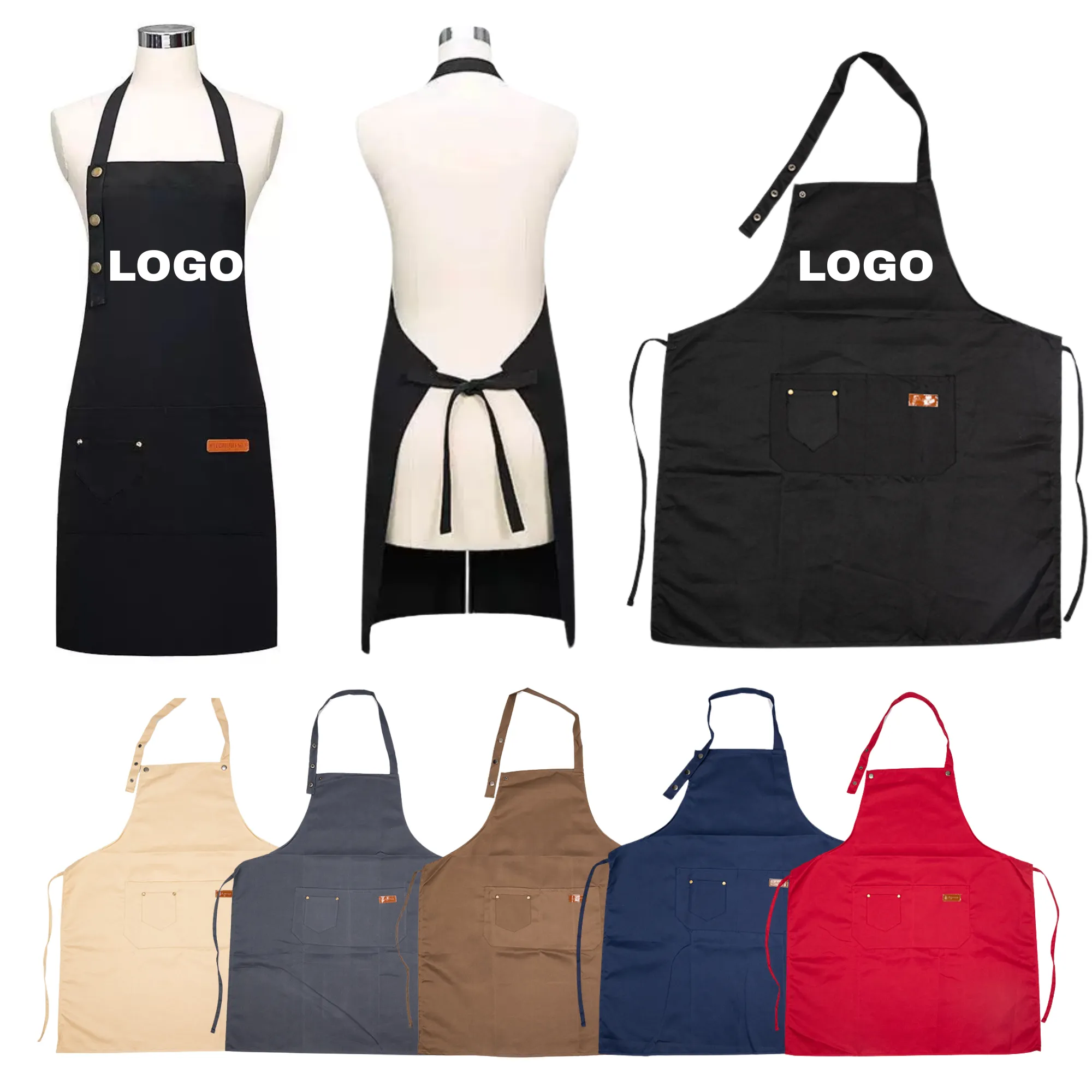 Waterproof Canvas Adjustable Unisex Apron 7