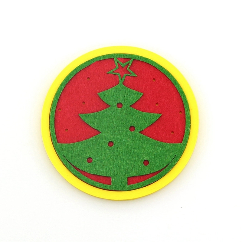 Christmas Round Silicone Coaster Set 5