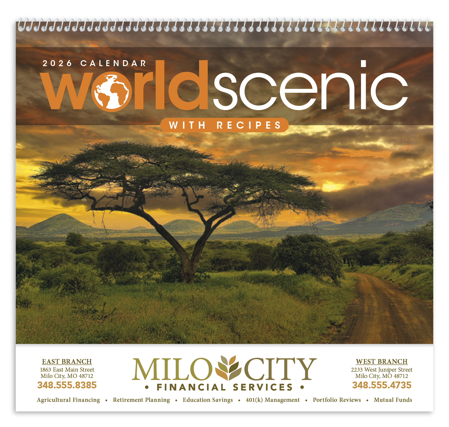 Triumph® Calendars World Scenes with Recipe Calendar 36